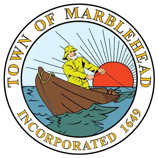 Marblehead, Massachusetts town seal in Black and White